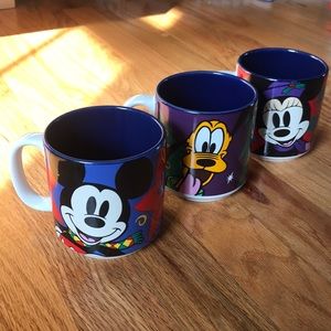 Disney store Christmas mugs set of three